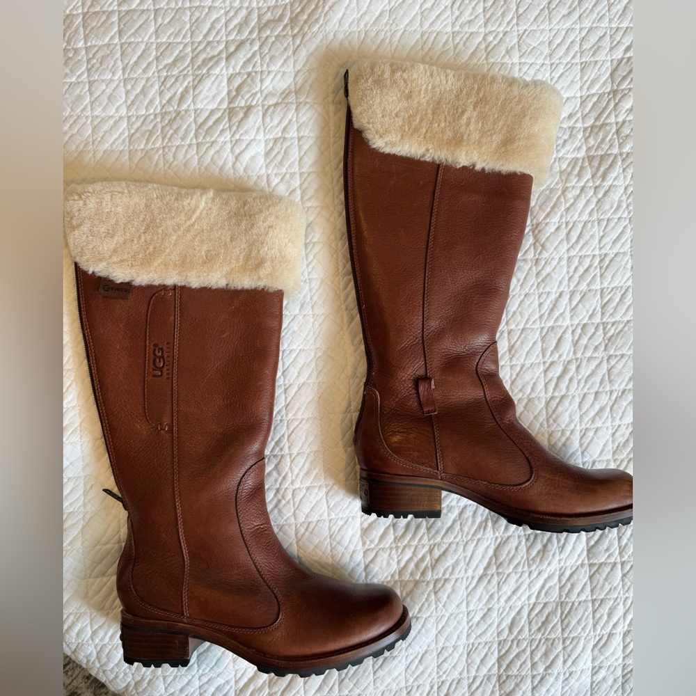 UGG Brown Winter Heeled Boots, Size 5.5, Like New